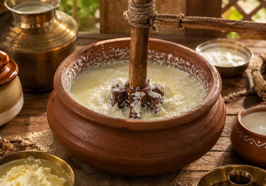 Traditional Bilona Churning