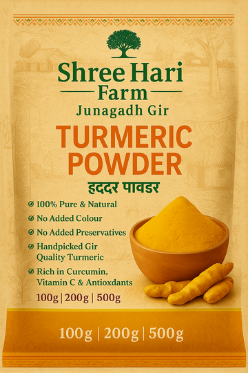 Premium Turmeric Powder – 100% Pure & Natural | Shree Hari Farm Junagadh Gir | 500g
